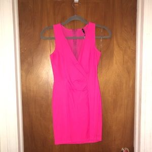 Hot pink stretch dress.
